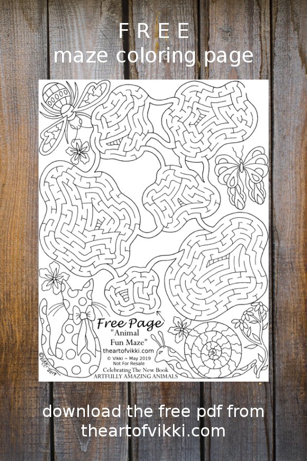 A Free Printable Maze Game Puzzle And Coloring Page Celebrating Artfully Amazing Animals