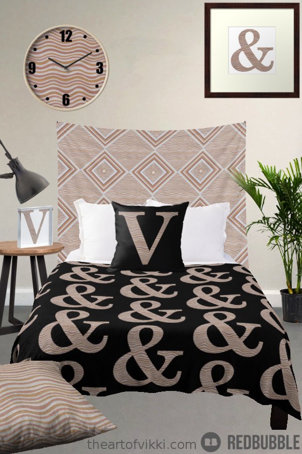 Metallic Stripes Monogram Bedroom