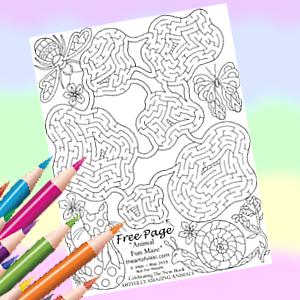 Free Maze Puzzzle And Coloring Page For Kids And Adults - Animal Fun Maze - celebrating Artfully Amazing Animals - 30 Hand Drawn Maze Puzzles To Solve And Color
