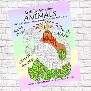 Artfully Amazing Animals - Original Mazes To Solve And Color